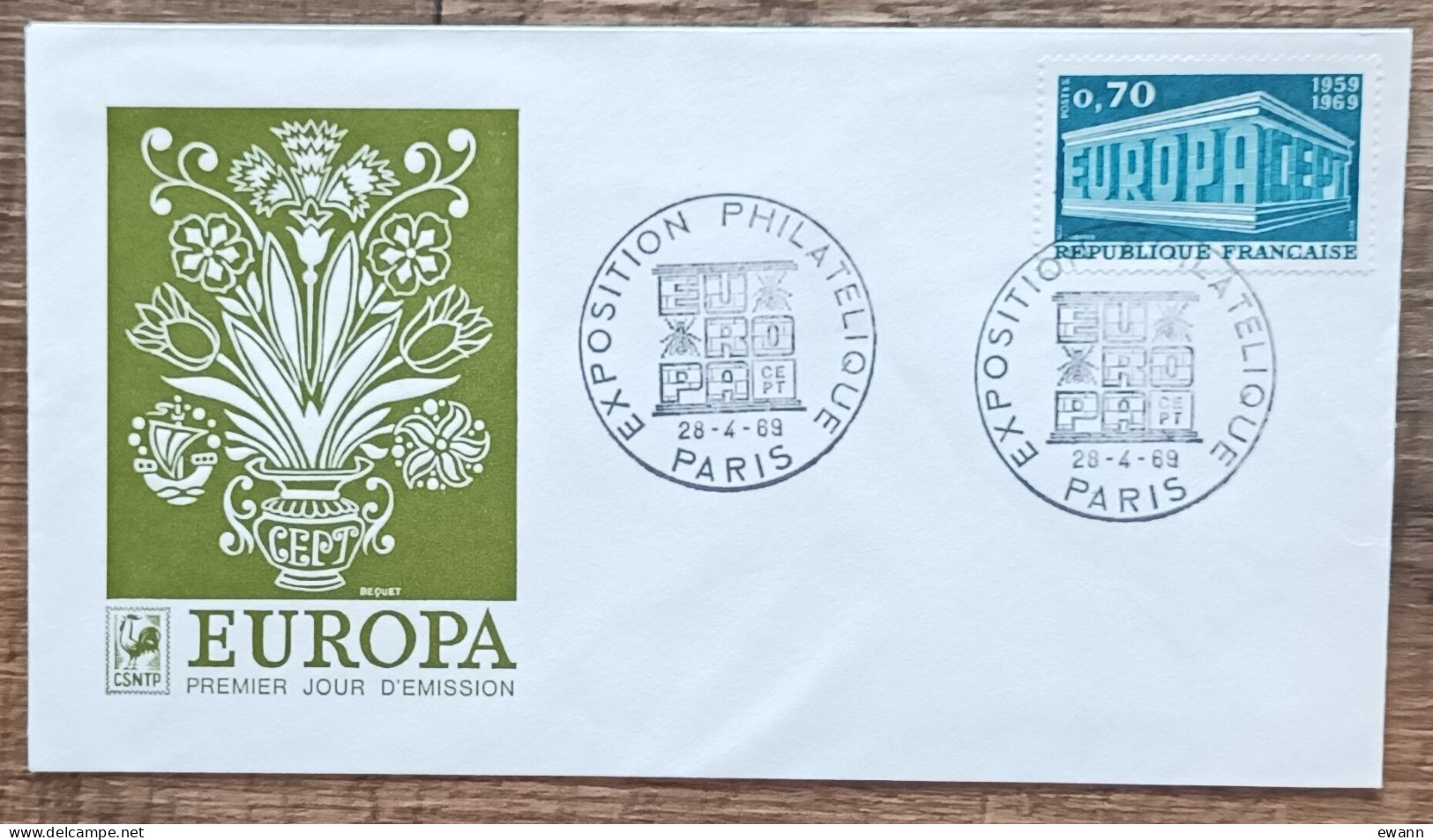 YT N°1599 - EUROPA / EXPOSITION PHILATELIQUE - PARIS - 1969 - Covers & Documents