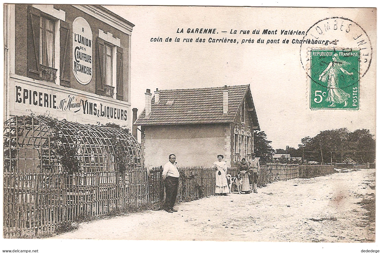 LA GARENNE.LA RUE DU MONT VALERIEN,COIN DE LA RUE DES CARRIERES,PRES DU PONT DE CHARIEBOURG. - La Garenne Colombes