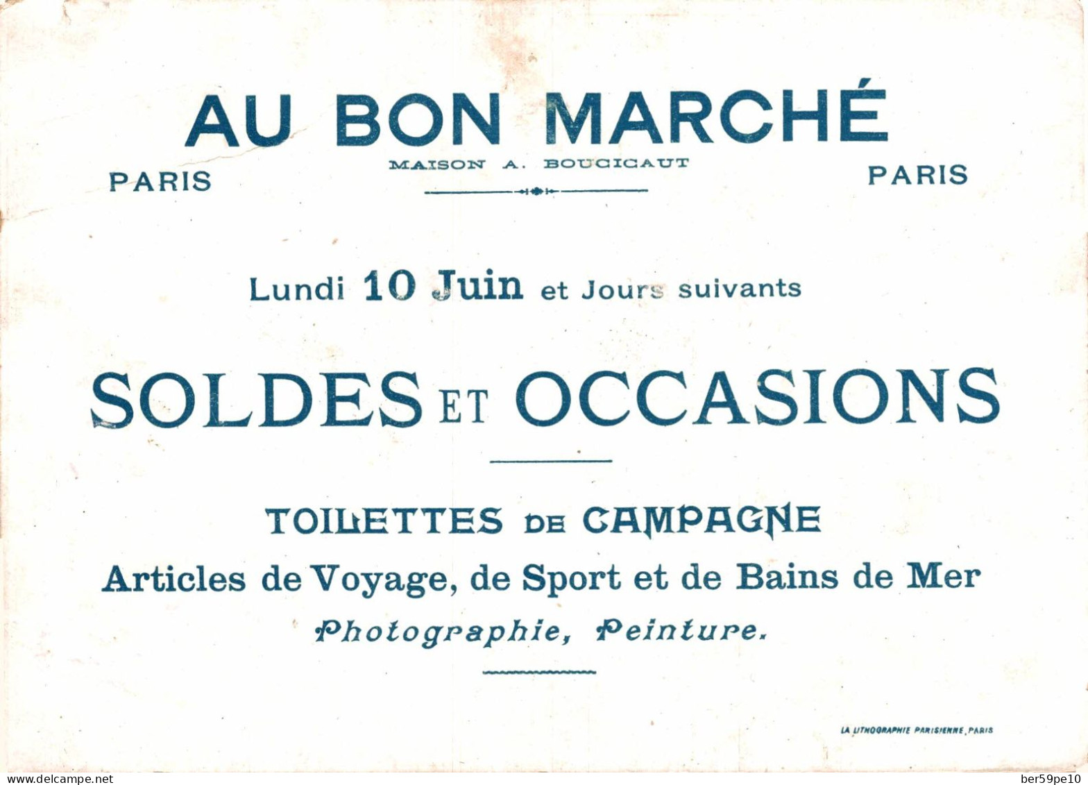 CHROMO AU BON MARCHE MAISON A. BOUCICAUT A PARIS / BELGIQUE CARTE DRAPEAU MEDAILLES BRUXELLES HOTEL DE VILLE - Au Bon Marché