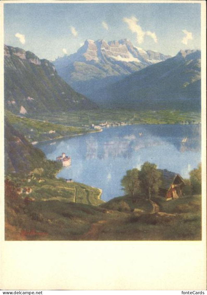 11377450 Genfersee Lac Leman Kuenstlerkarte Alfred Chavannes Genfersee Lac Leman - Otros & Sin Clasificación