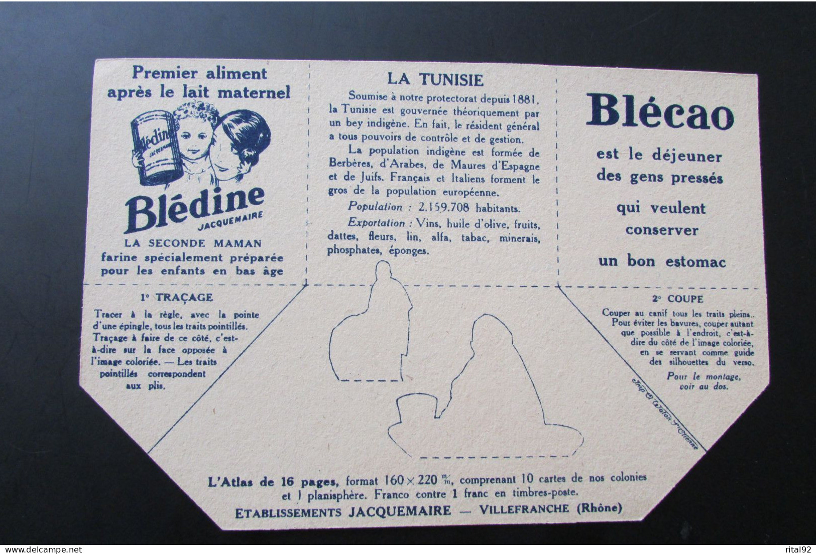 Découpage/Image à Construire "BLEDINE - BLECAO" - Série : Les 10 Panoramas Des Colonies Françaises - Années 30 - Otros & Sin Clasificación