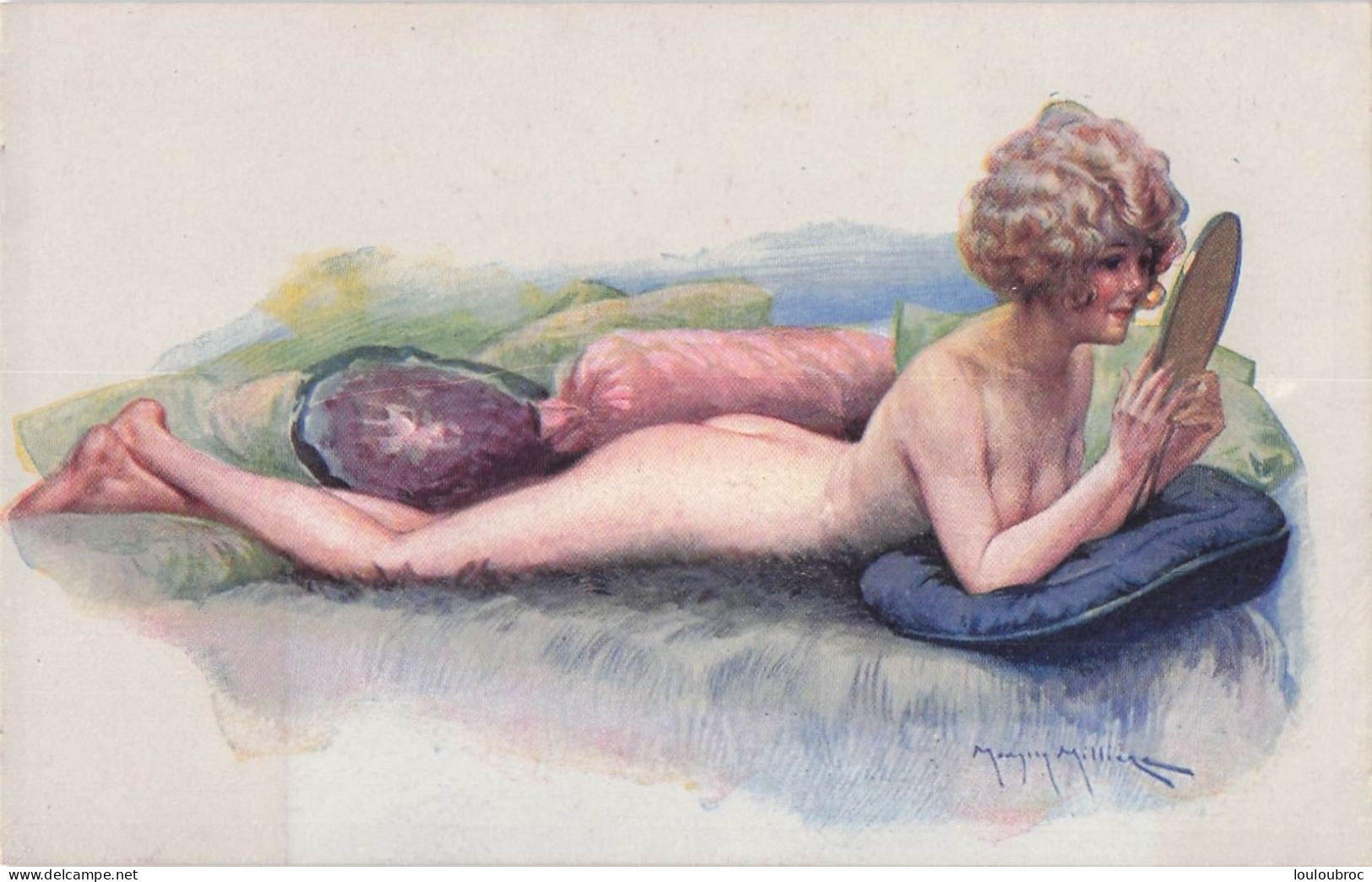 ILLUSTRATEUR MILLIERE SOURIRE DE PARIS N°4 FEMME NUE ALLONGEE SUR LE VENTRE - Milliere