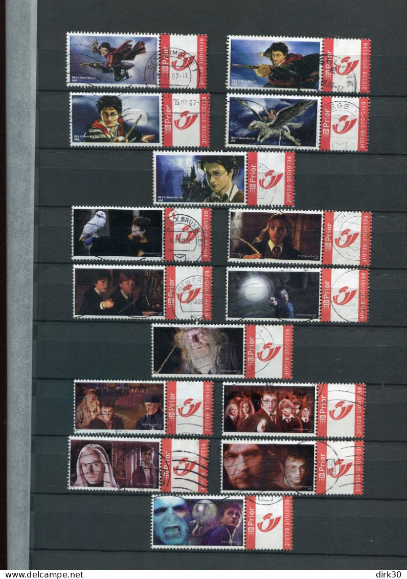 Belgie Duostamps Harry POTTER 15 X Gestempeld Gepersonaliseerde Zegels (staat Zie Scan) - Oblitérés