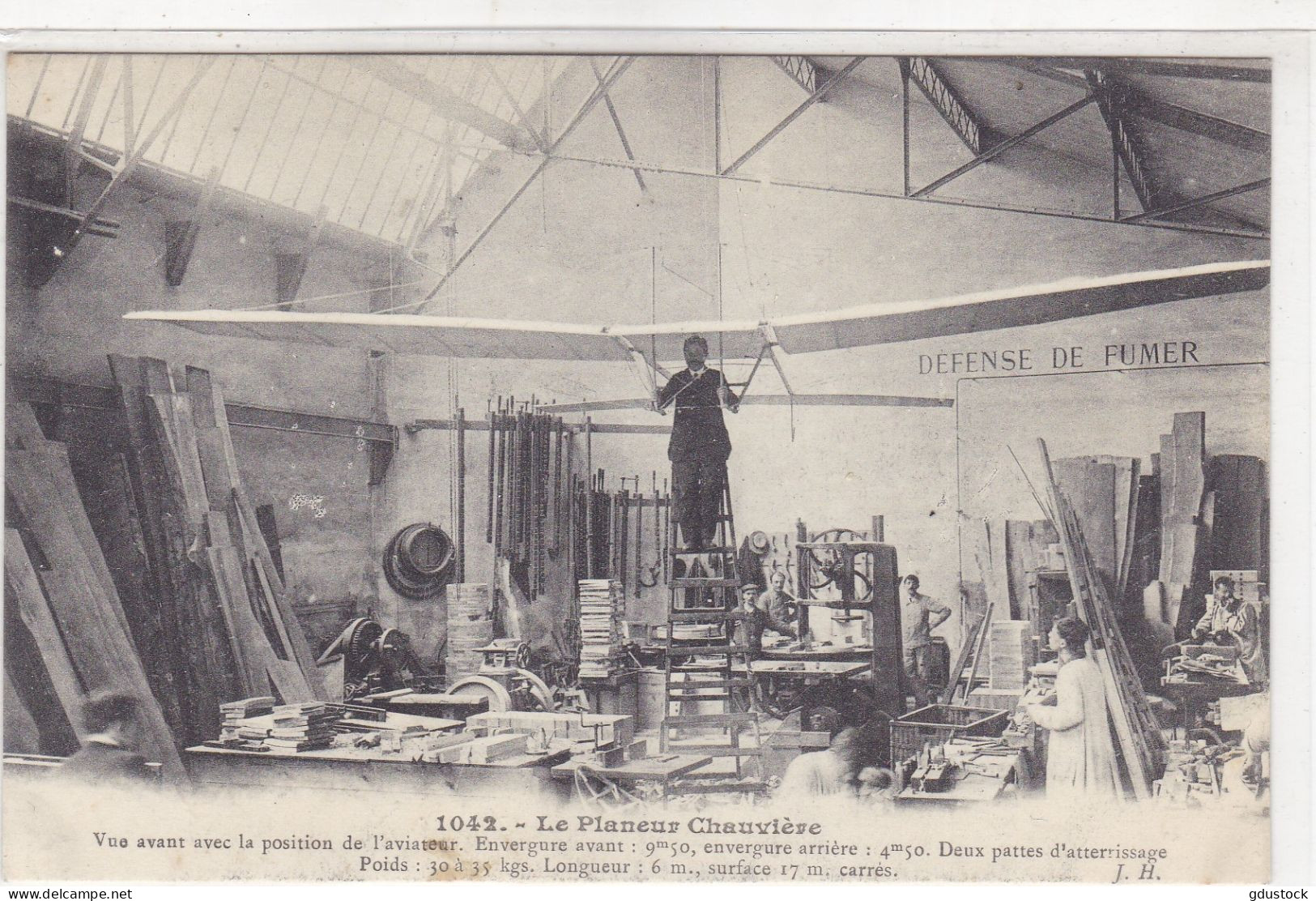 Le Planeur Chauvière - Vue  Avant Avec La Position De L'aviateur - Airmen, Fliers