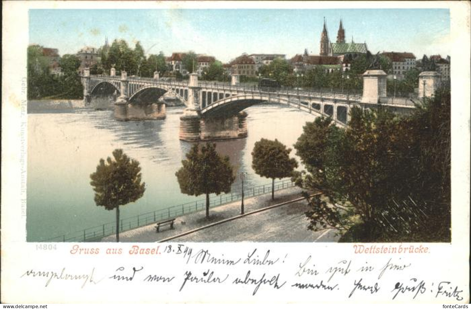 11377394 Basel BS Wettsteinbruecke Basel BS - Andere & Zonder Classificatie