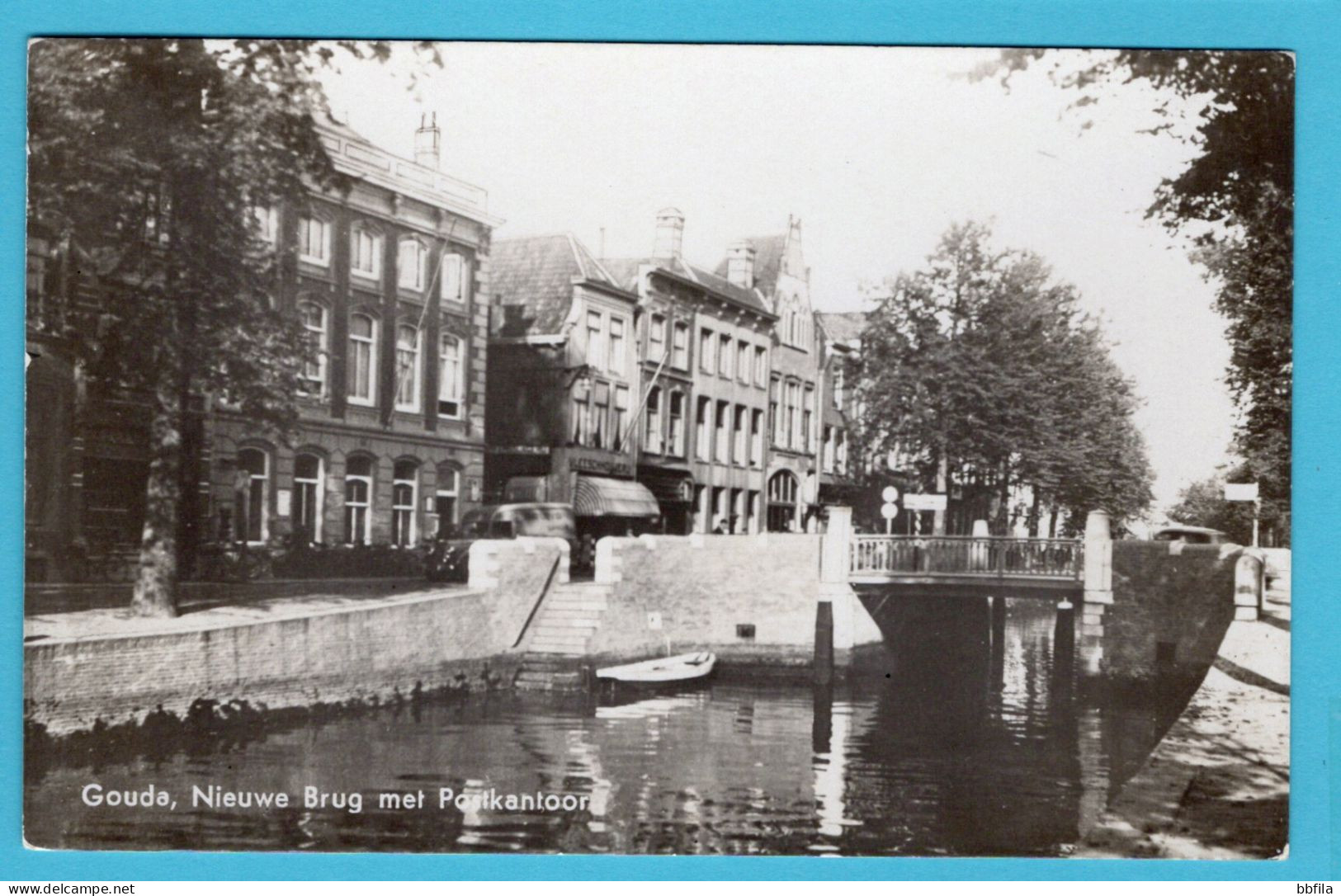 NEDERLAND Prentbriefkaart Nieuwe Brug Met Postkantoor Gouda - Gouda