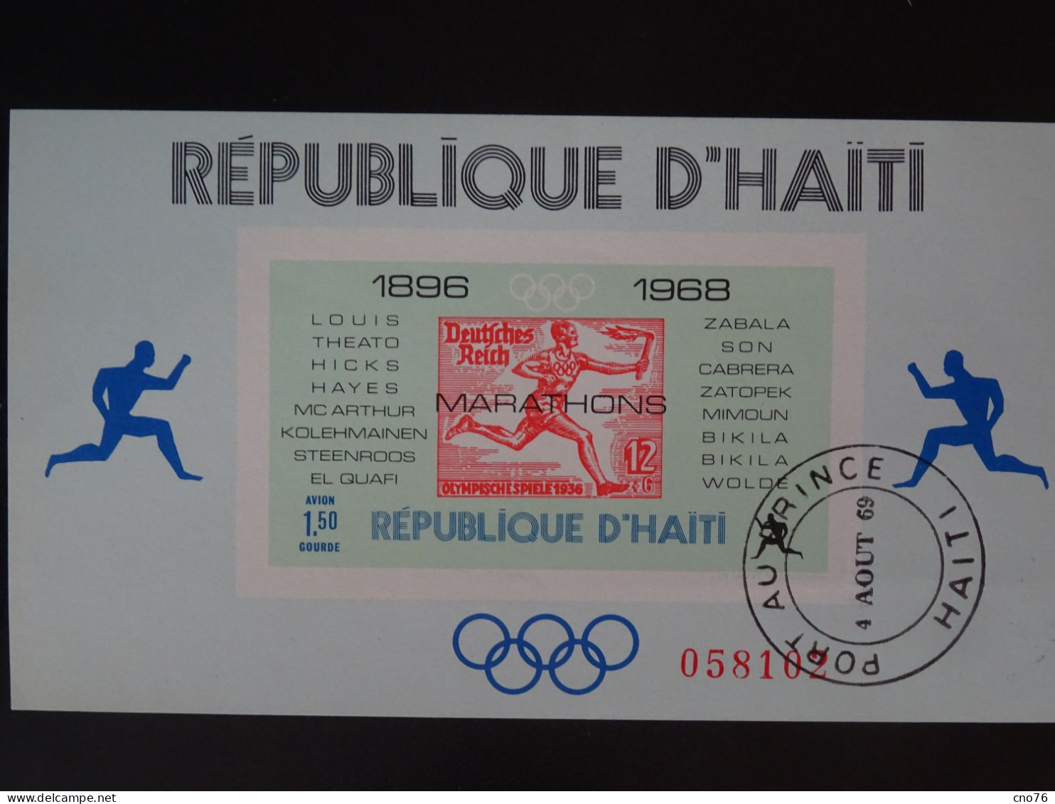 République D'Haiti Bloc Commémoratif Neuf** N° 26A Des Jeux Olympiques 1896/1968 - Andere & Zonder Classificatie