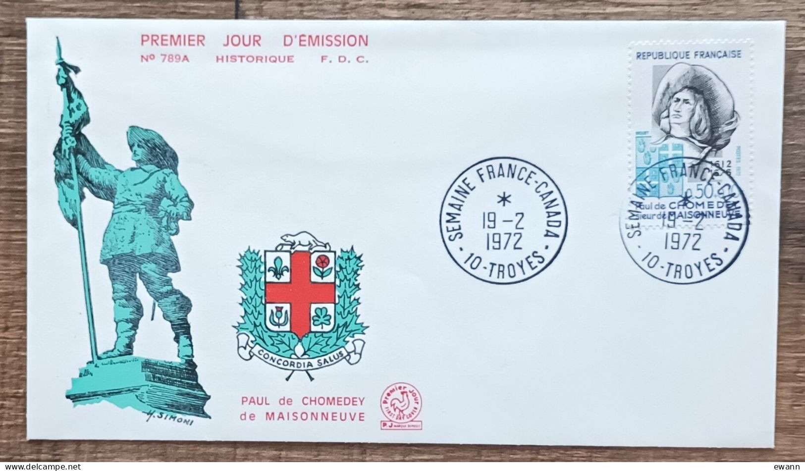 YT N°1706 - SEMAINE FRANCE CANADA - TROYES - 1972 - Lettres & Documents