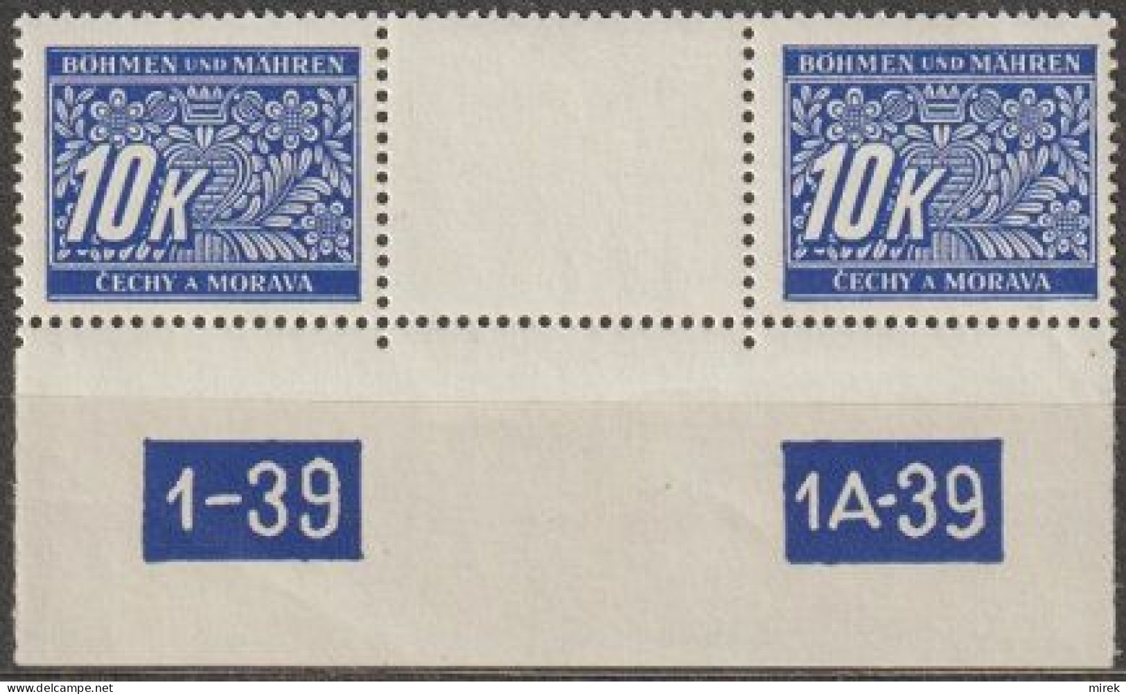 037/ Pof. DL 13; Border Interarch, Plate Number 1-1A-39 - Unused Stamps