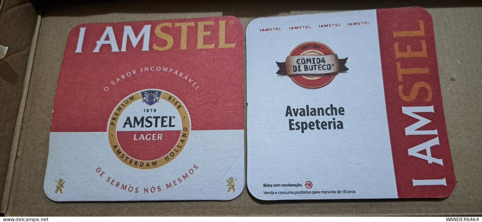 AMSTEL HISTORIC SET BRAZIL BREWERY  BEER  MATS - COASTERS #022 BAR AVALANCHE ESPETERIA - Beer Mats