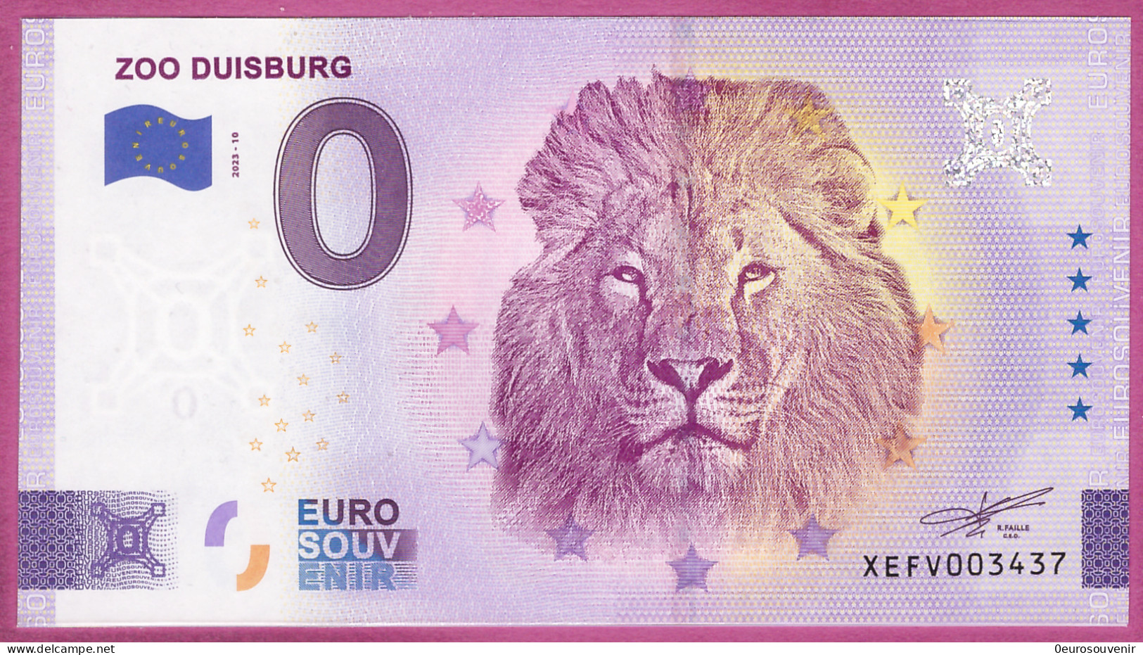 0-Euro XEFV 2023-10 ZOO DUISBURG - Private Proofs / Unofficial