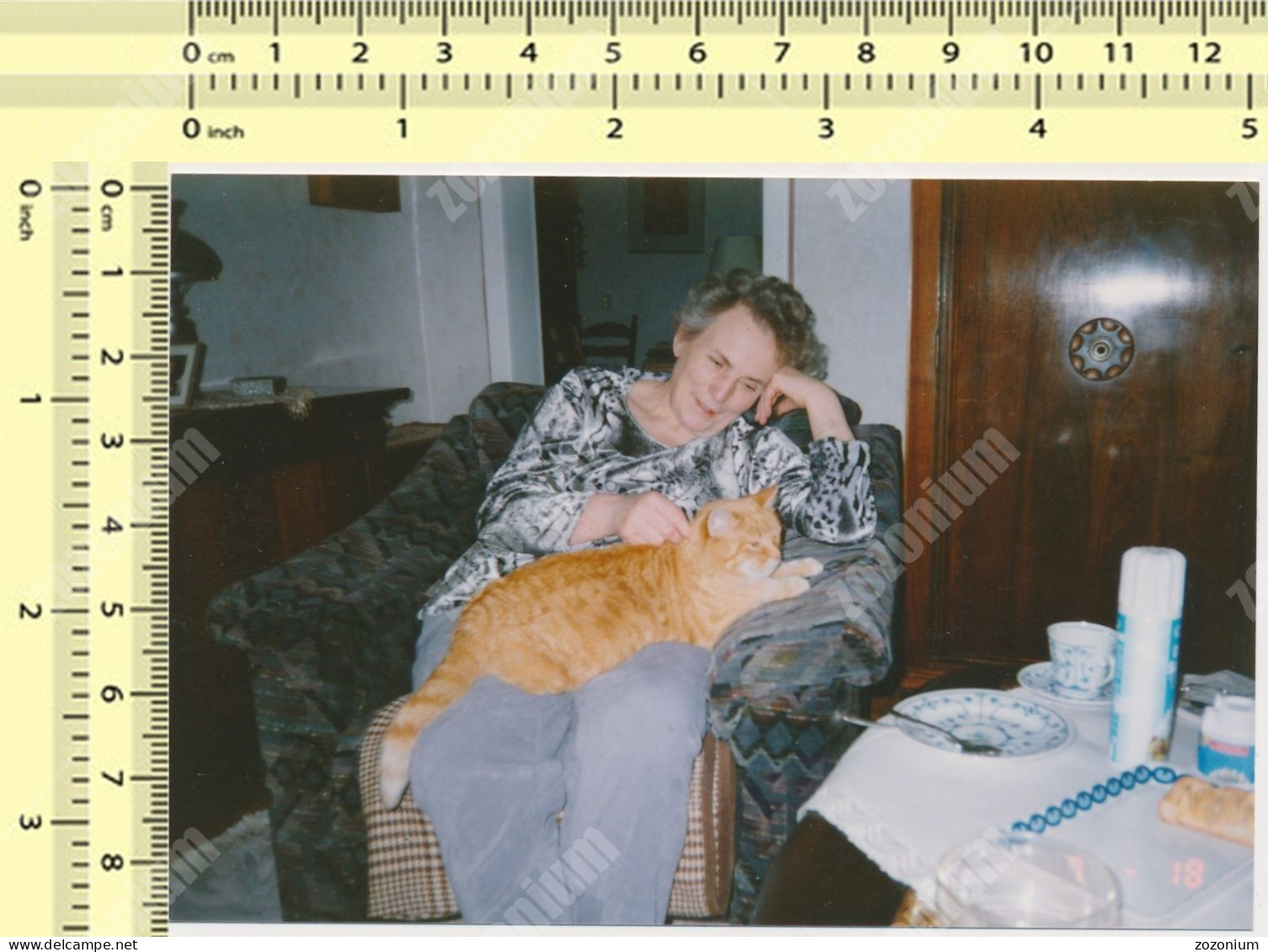 REAL PHOTO Woman Holding Cat  - Femme Tenant Chat - Anonymous Persons