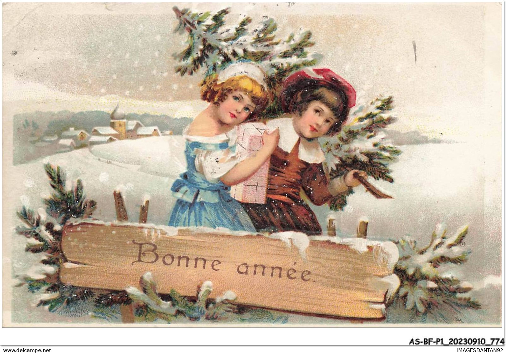 AS#BFP1-0388 - VOEUX - Bonne Année - Couple Sous La Neige - Nouvel An