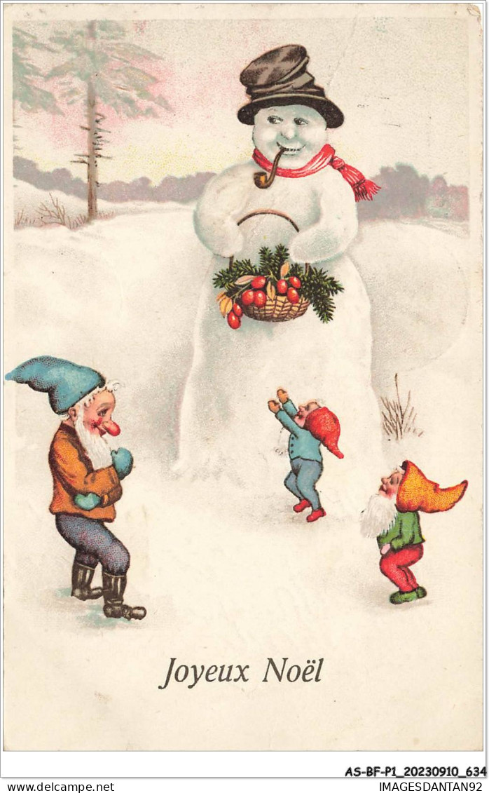 AS#BFP1-0318 - VOEUX - Joyeux Noel - Lutins Autour D'un Bonhomme De Neige - Andere & Zonder Classificatie