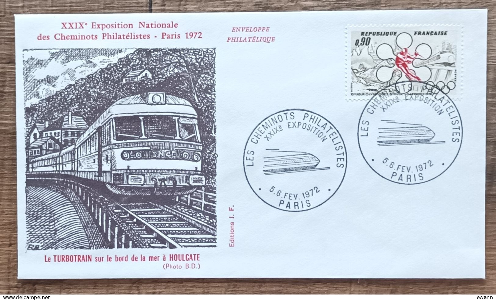 YT N°1705 - LES CHEMINOTS PHILATELIQUES - PARIS - 1972 - Storia Postale