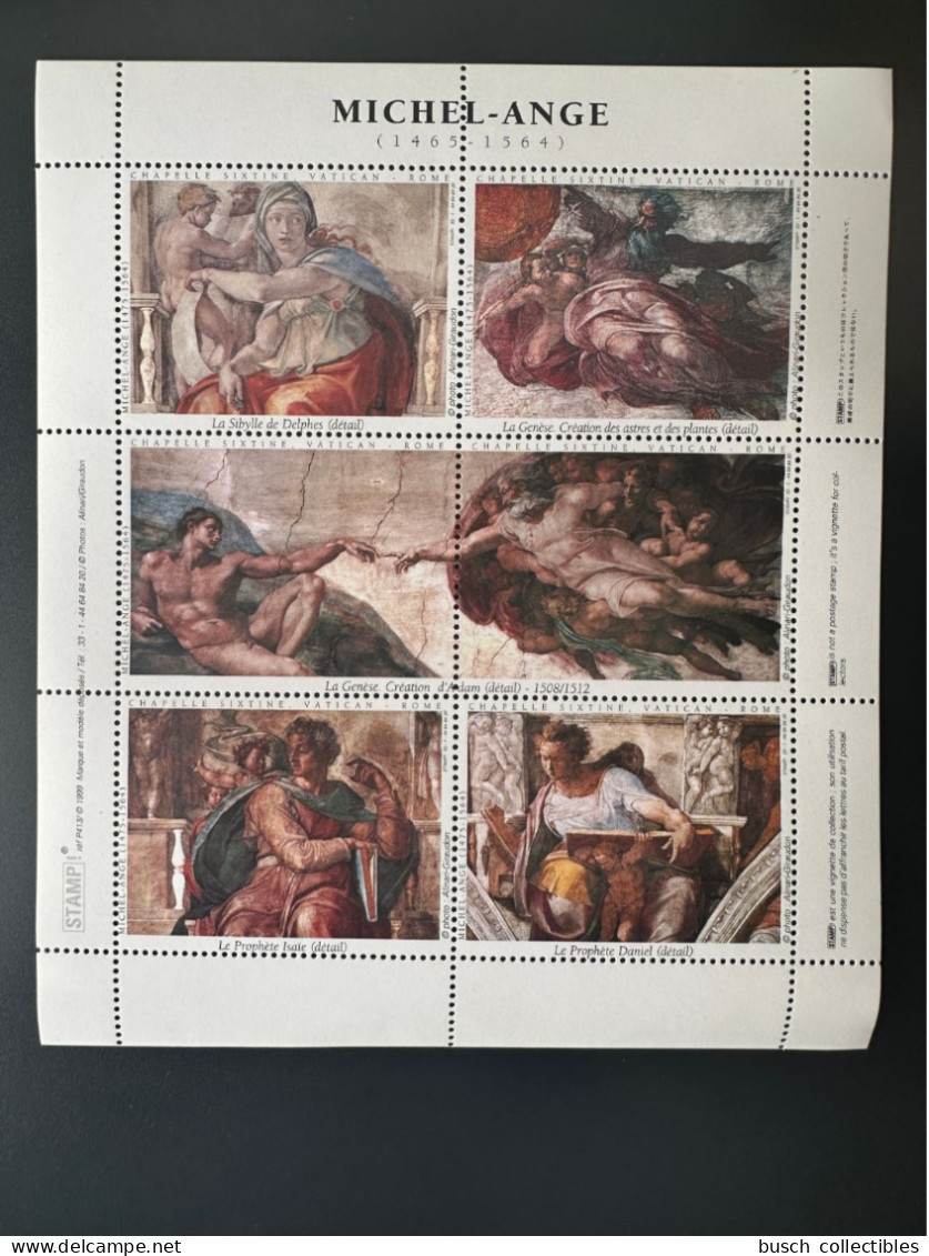 France - Vignette Cinderella ITVF Stamp! Michel-Ange Michelangelo Art Kunst Tableau - Otros & Sin Clasificación