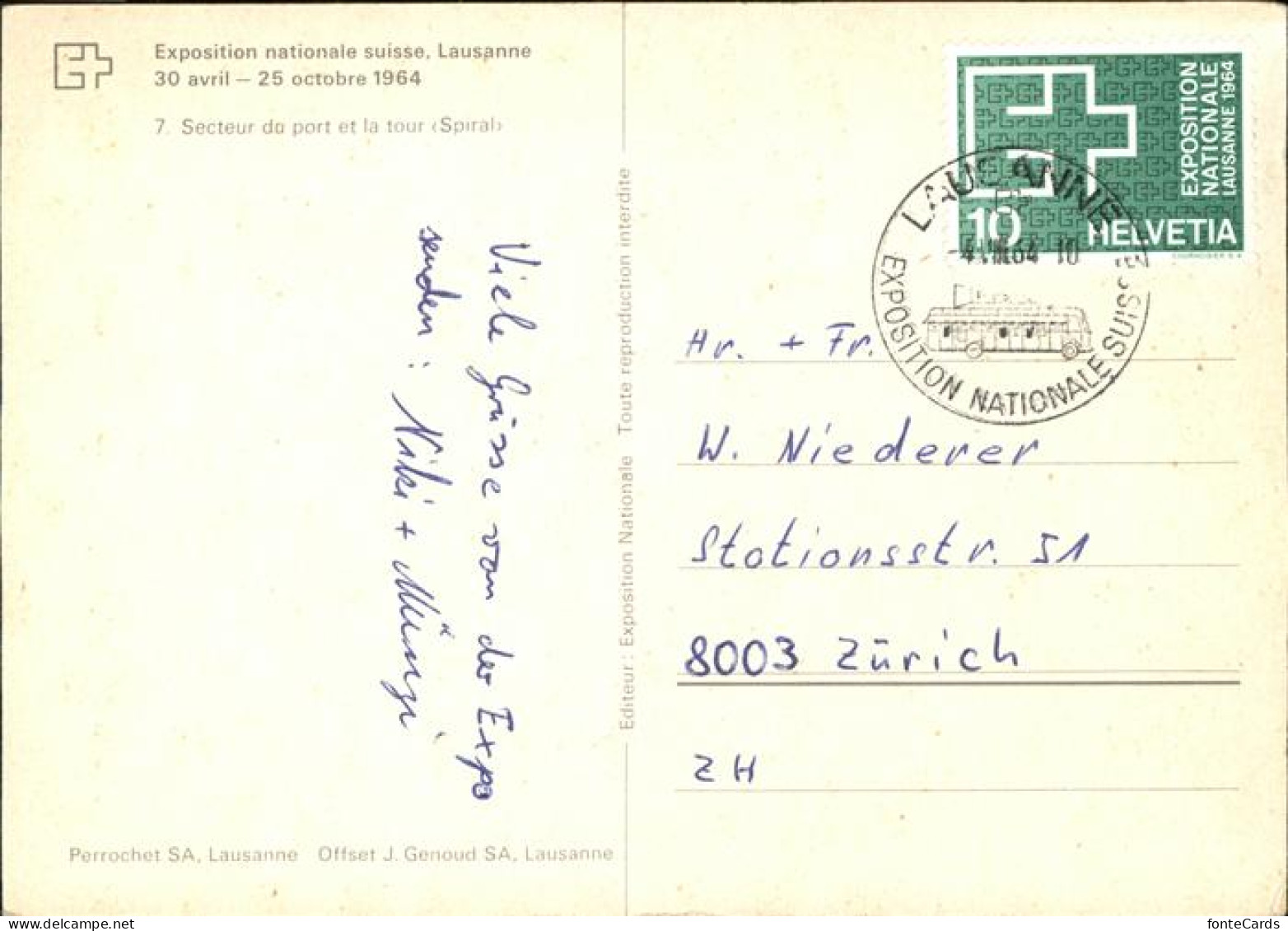 11373579 Exposition Nationale Lausanne 1964 Secteur Du Port Tour Spiral Expositi - Sonstige & Ohne Zuordnung