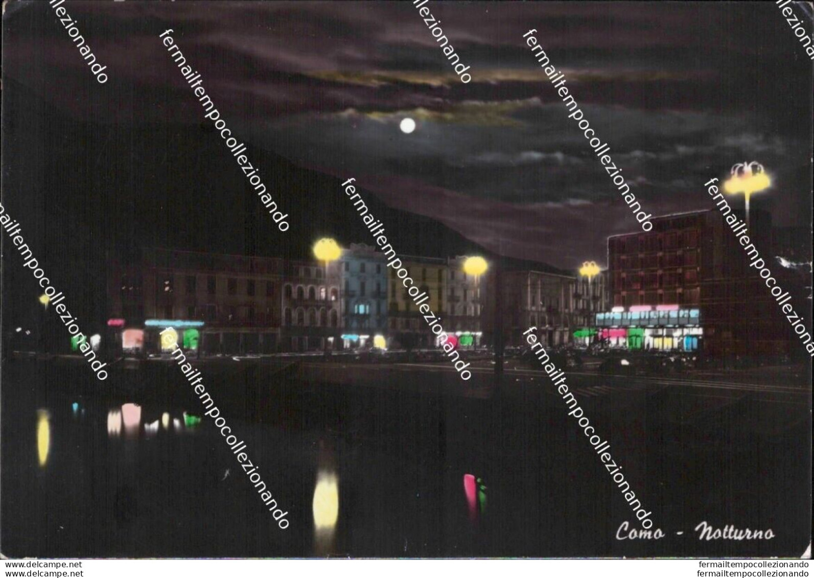 Bc760 Cartolina Como  Citta' Notturno Lombardia - Como