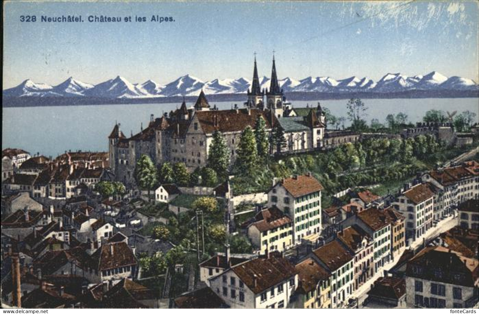 11371923 Neuchatel NE Chateau Et Les Alpes Lac Neuchatel - Autres & Non Classés