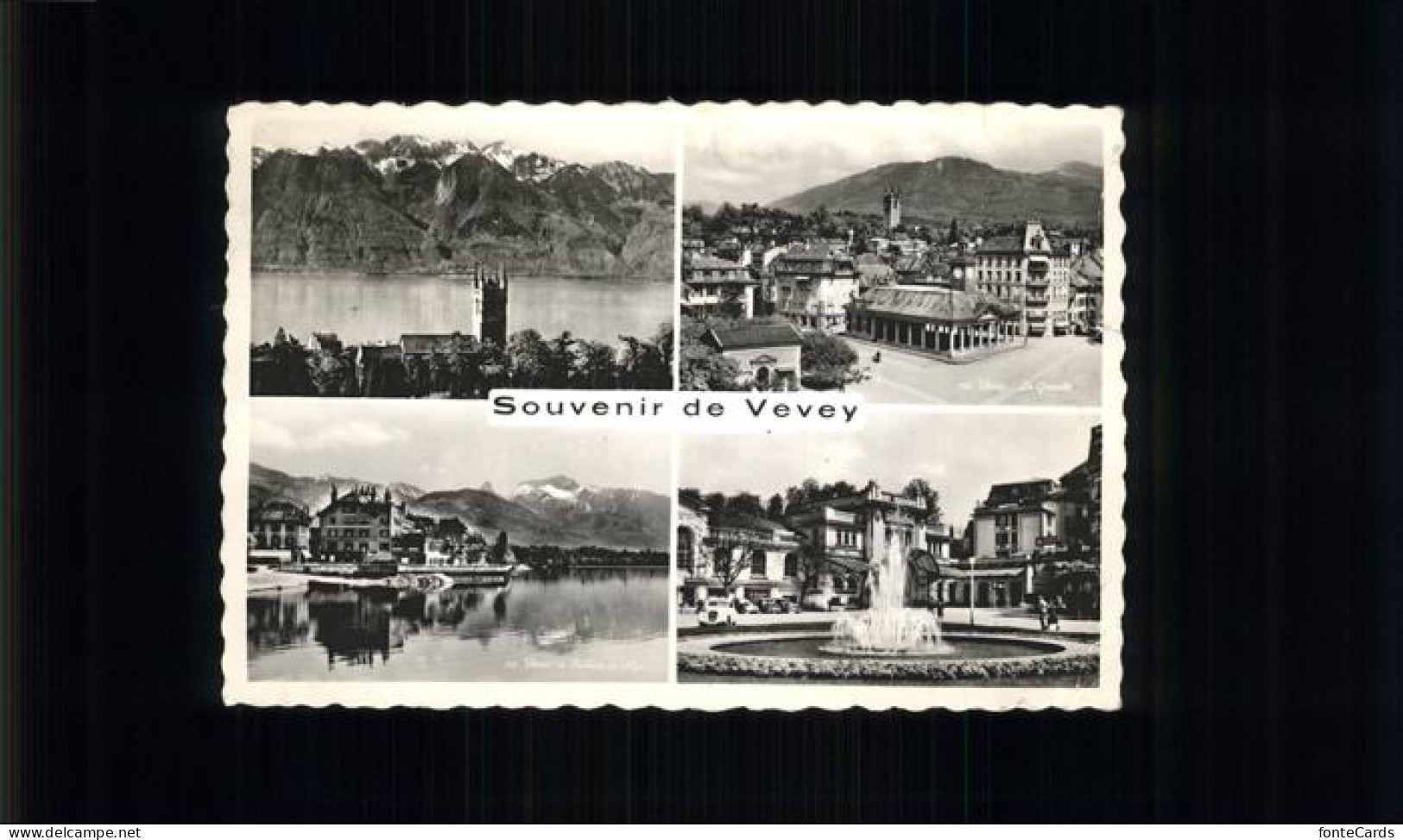 11367538 Vevey VD Vues Partielle Lac Leman Fontaine Genfer See Brunnen Vevey - Autres & Non Classés