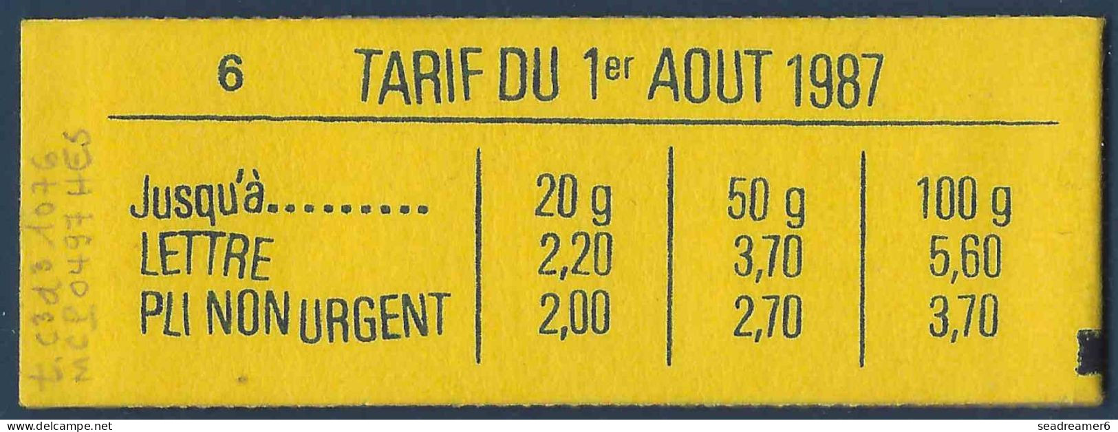 Carnet 10 Timbres Liberté N°2376-C6Ab Avec Superbe Variété " Couverture Avec Impression Ondulée " SPECTACULAIRE - Modern : 1959-…