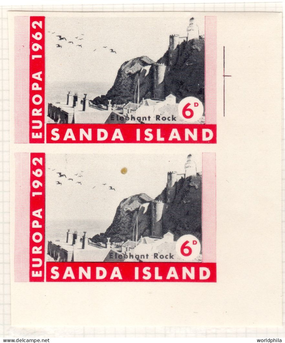 Sanda Island, UK "EUROPA 1962", Elephant Rock, MNH Imperforated, Sea Mail  Service VIII - Cinderelas