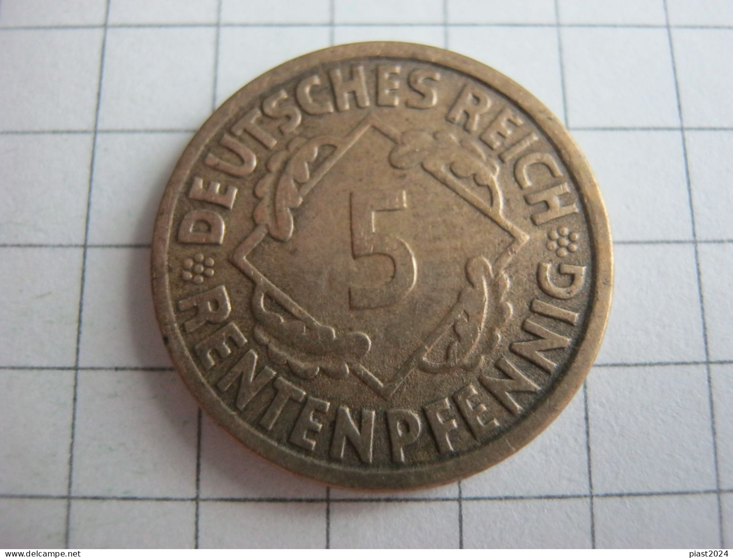 Germany 5 Rentenpfennig 1924 J - 5 Renten- & 5 Reichspfennig