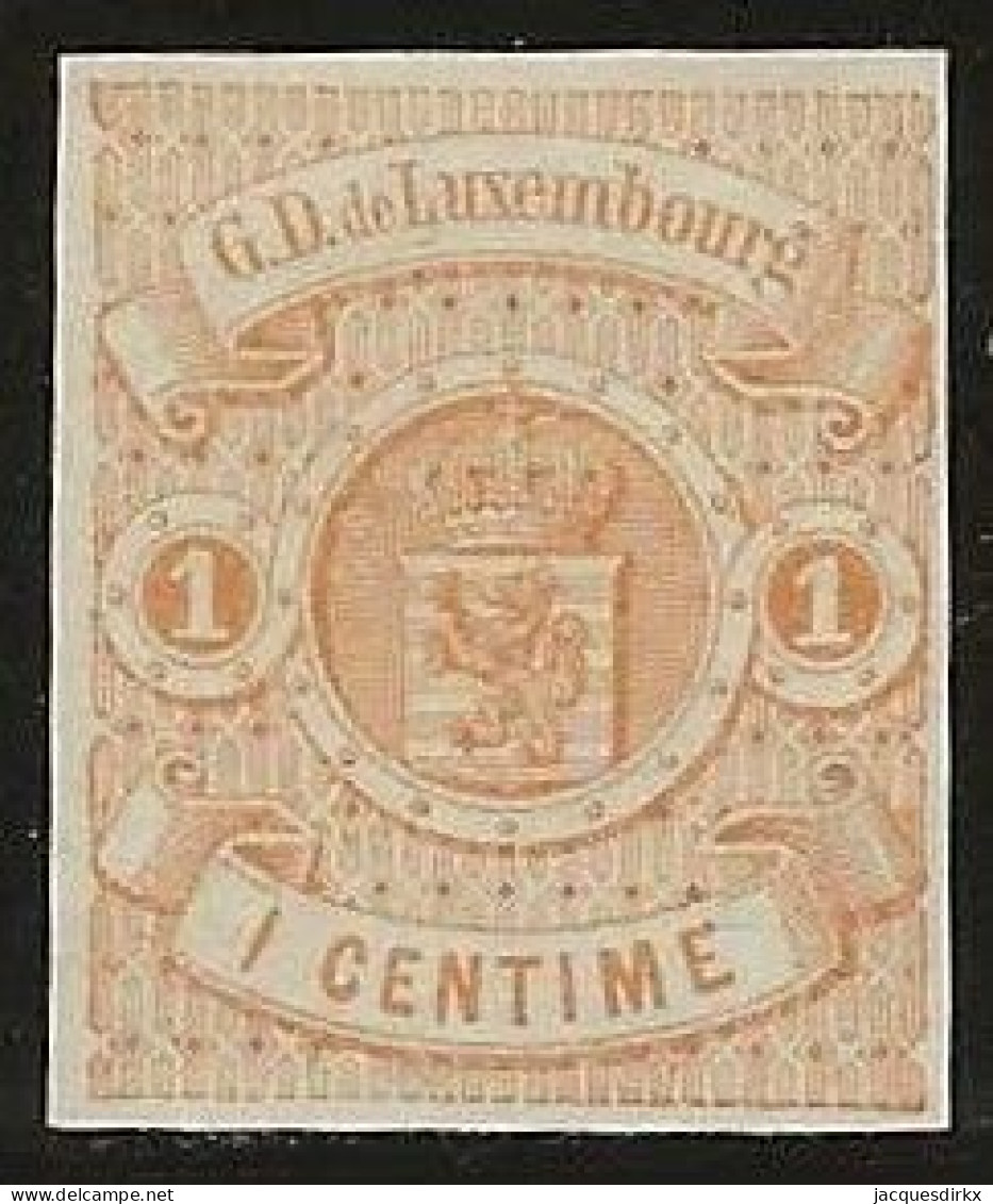 Luxembourg  .  Y&T   .   3   (2 Scans)  .   1859-63    .    *    .    Neuf Avec Gomme - 1859-1880 Wapenschild