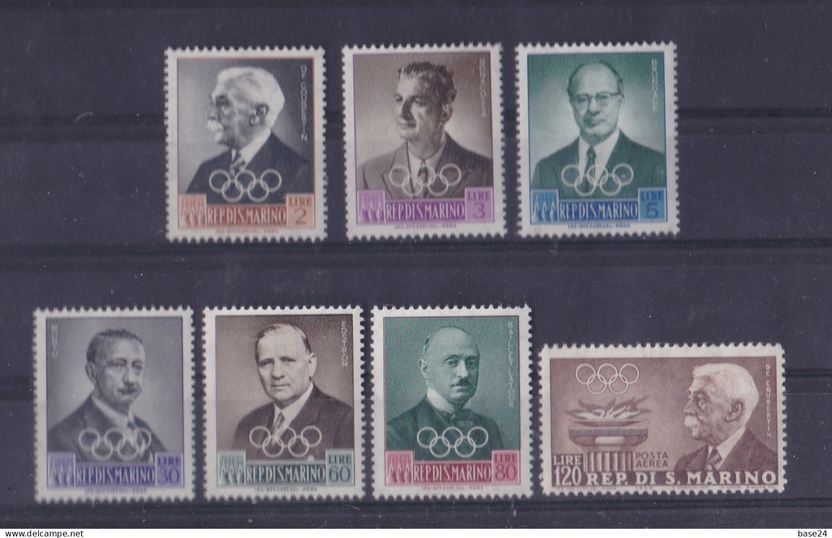1959 San Marino Saint Marin PREOLIMPICA Serie Di 7 Valori MNH** Con Bordo - Unused Stamps