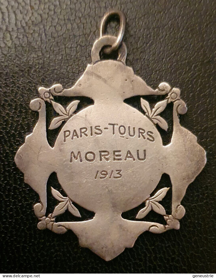 Très Beau Pendentif Médaille De Billard Argent 800 "C.A.S.G. / Paris - Tours 1913" Graveur: Ch. Brennus - Billares