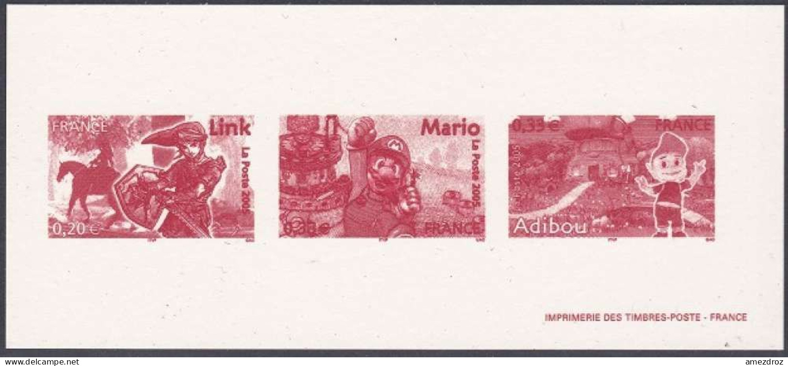 France Gravure Officielle Link - Mario - Abidou (3) - Documents Of Postal Services