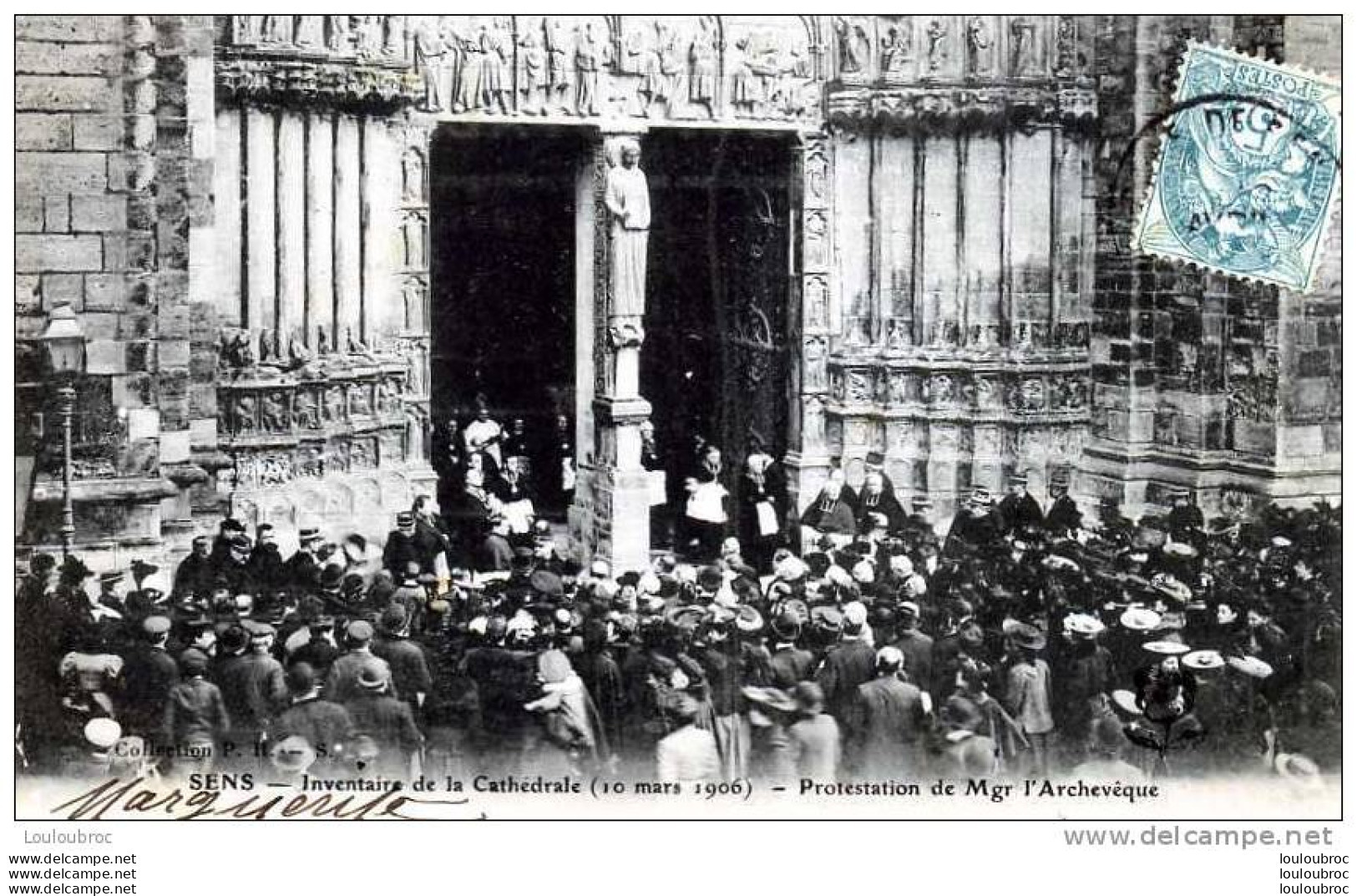 89 SENS INVENTAIRE DE LA CATHEDRALE  10 MARS 1906 PROTESTATION MGR L'ARCHEVEQUE - Sens