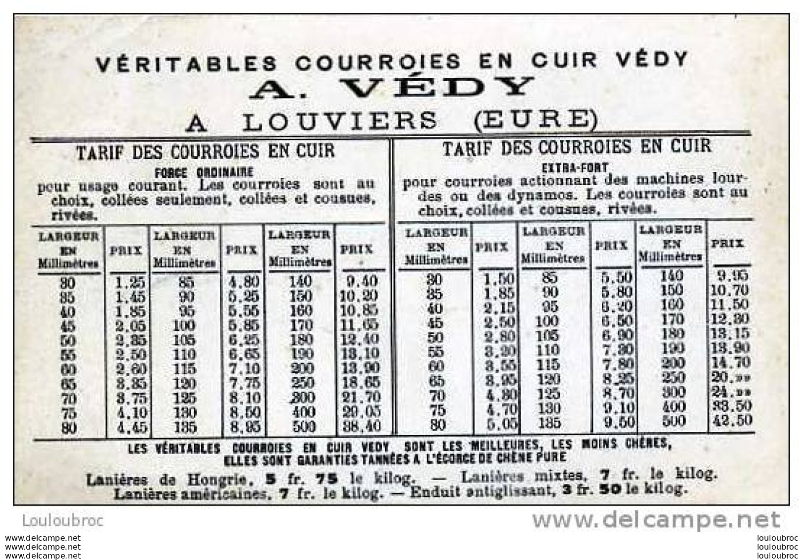 27 LOUVIERS MR GILBERT OUVRIER CORROYEUR MAISON VEDY FABRIQUE DE COURROIES - Louviers