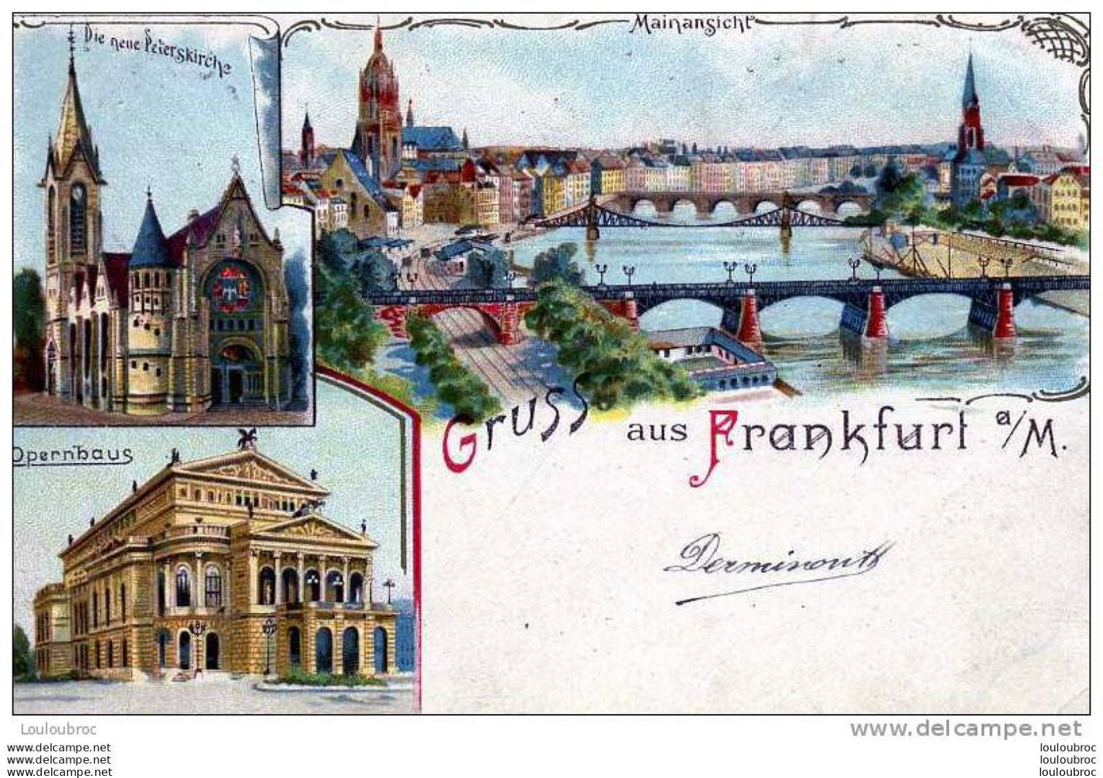 GRUSS AUS FRANKFURT OU FRANCFORT VOYAGEE 1902 - Frankfurt A. Main