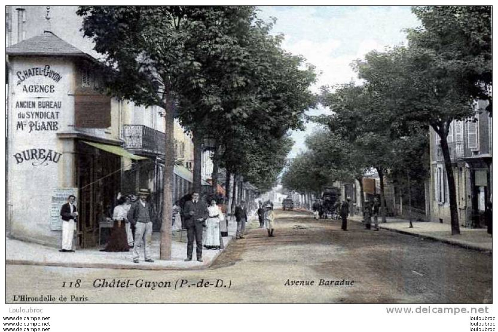 63 CHATEL GUYON AVENUE BARADUE  EDIT L'HIRONDELLE DE PARIS VOYAGEE 1906 - Châtel-Guyon