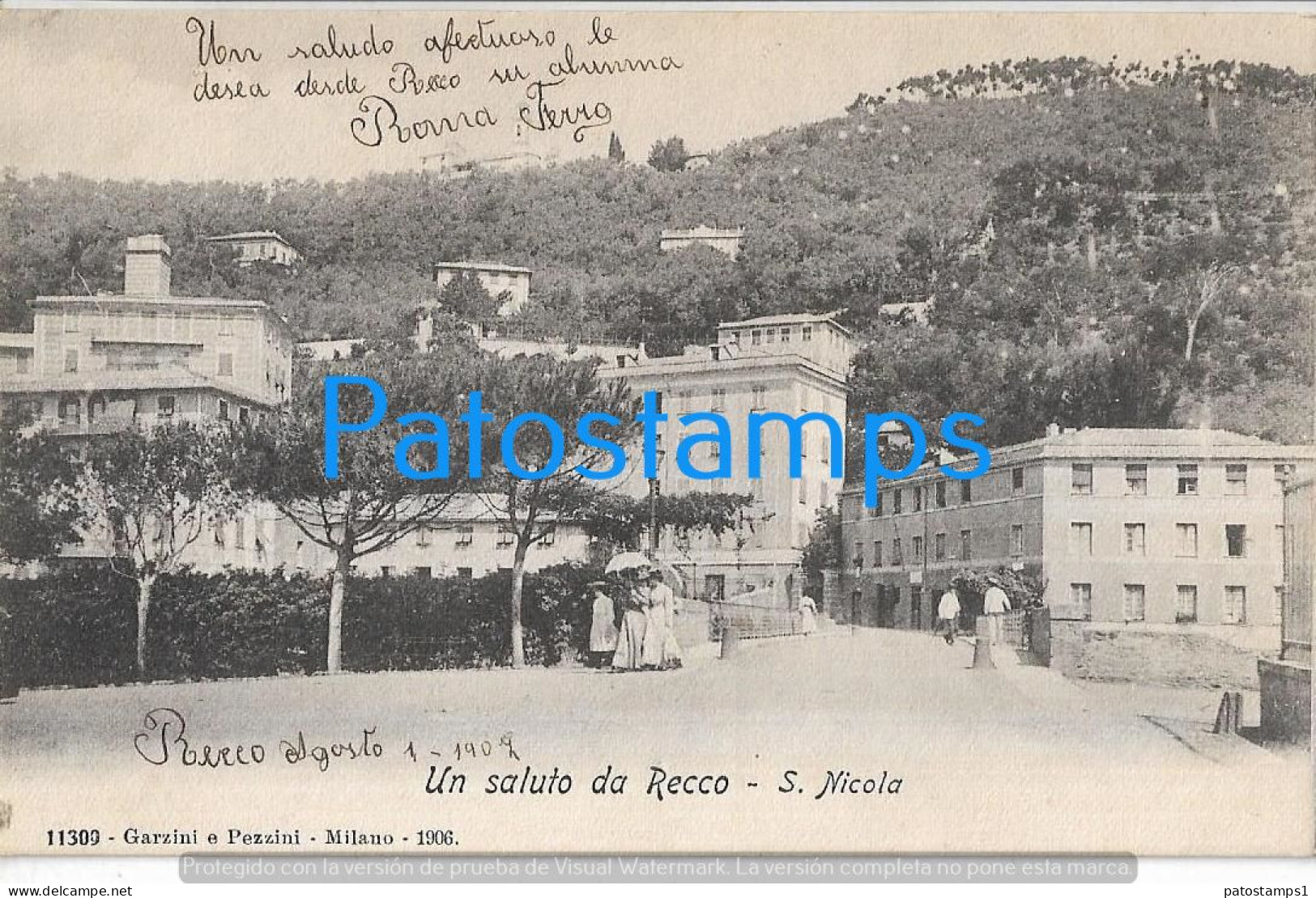 228764 ITALY RECCO S. NICOLA VIEW PARTIAL CIRCULATED TO ARGENTINA POSTAL POSTCARD - Autres & Non Classés