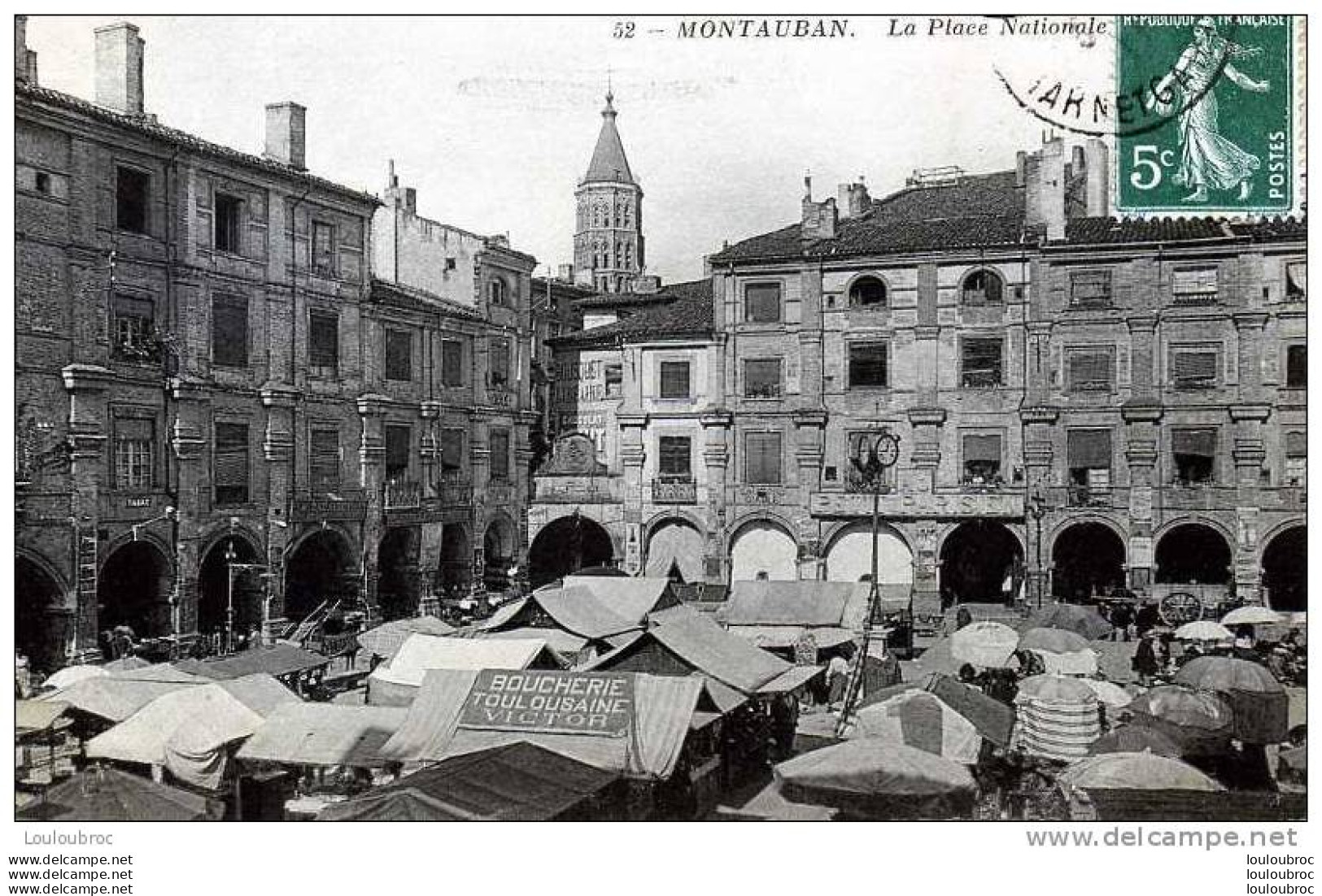 82 MONTAUBAN LA PLACE NATIONALE LE MARCHE BOUCHERIE VICTOR - Montauban