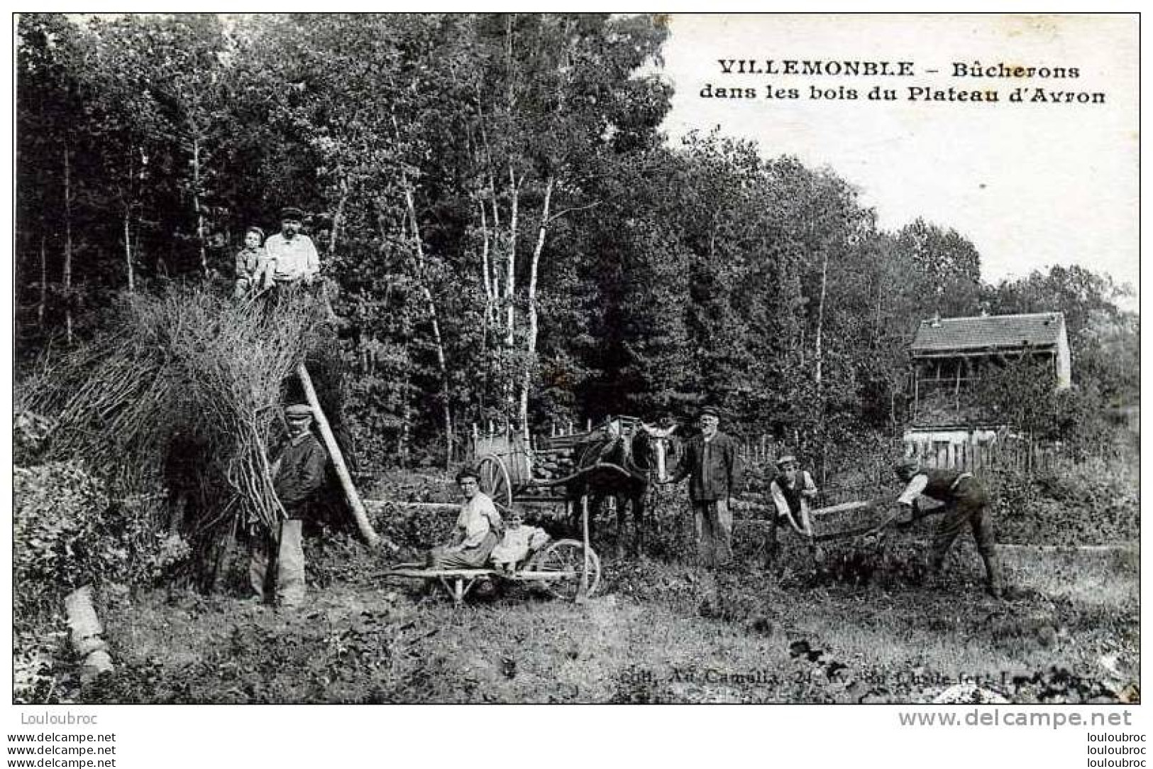 93 VILLEMOMBLE BUCHERONS DANS LES BOIS DU PLATEAU D'AVRON - Villemomble