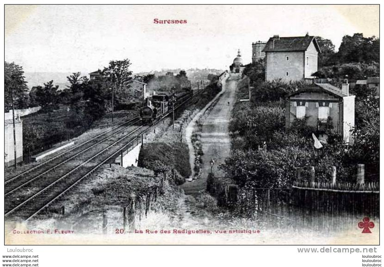 92 SURESNES LA RUE DES RAGUIDELLES VUE ARTISTIQUE PLAN DE TRAIN COLL FLEURY - Suresnes