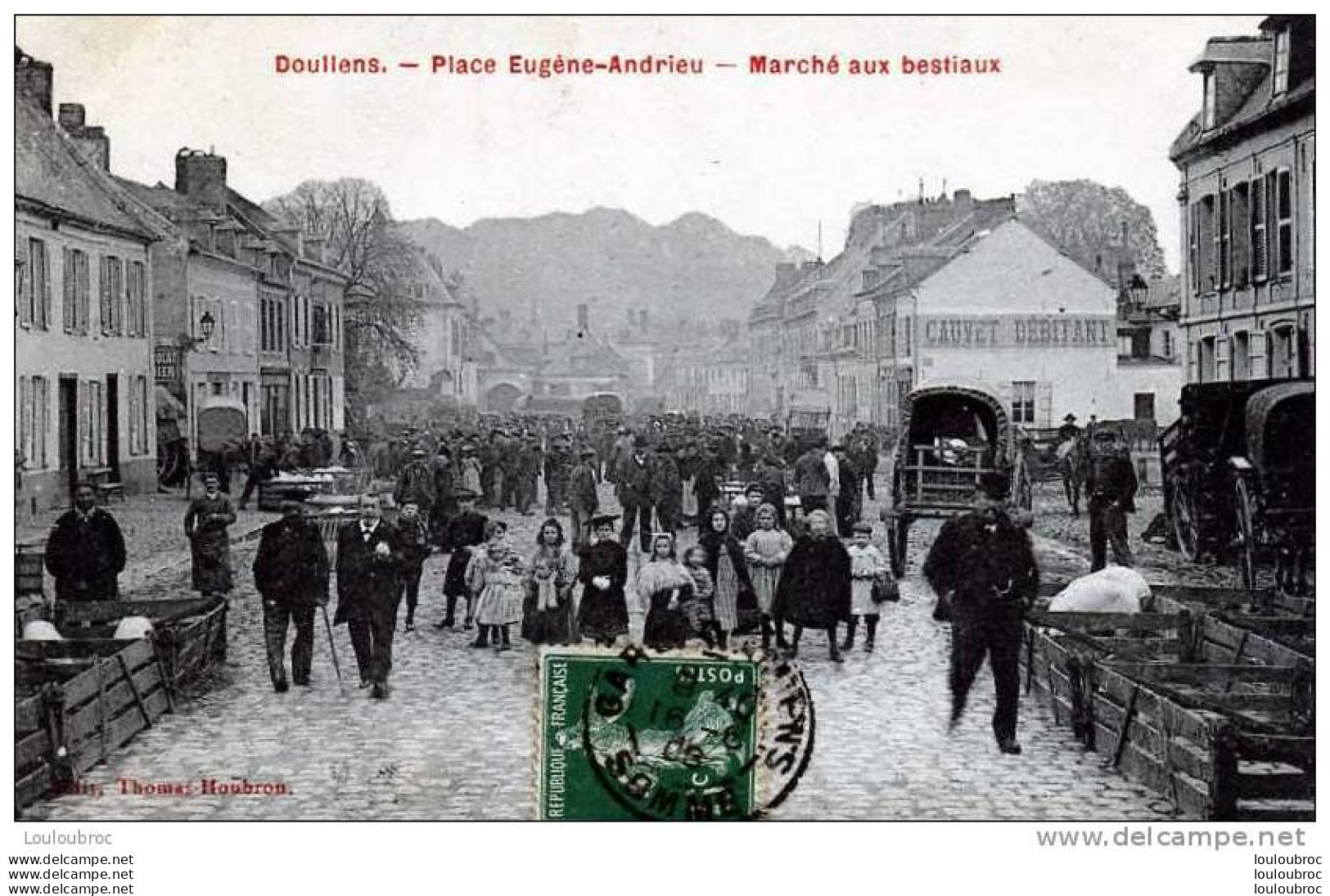 80 DOULLENS PLACE EUGENE ANDRIEU  MARCHE AUX BESTIAUX - Doullens