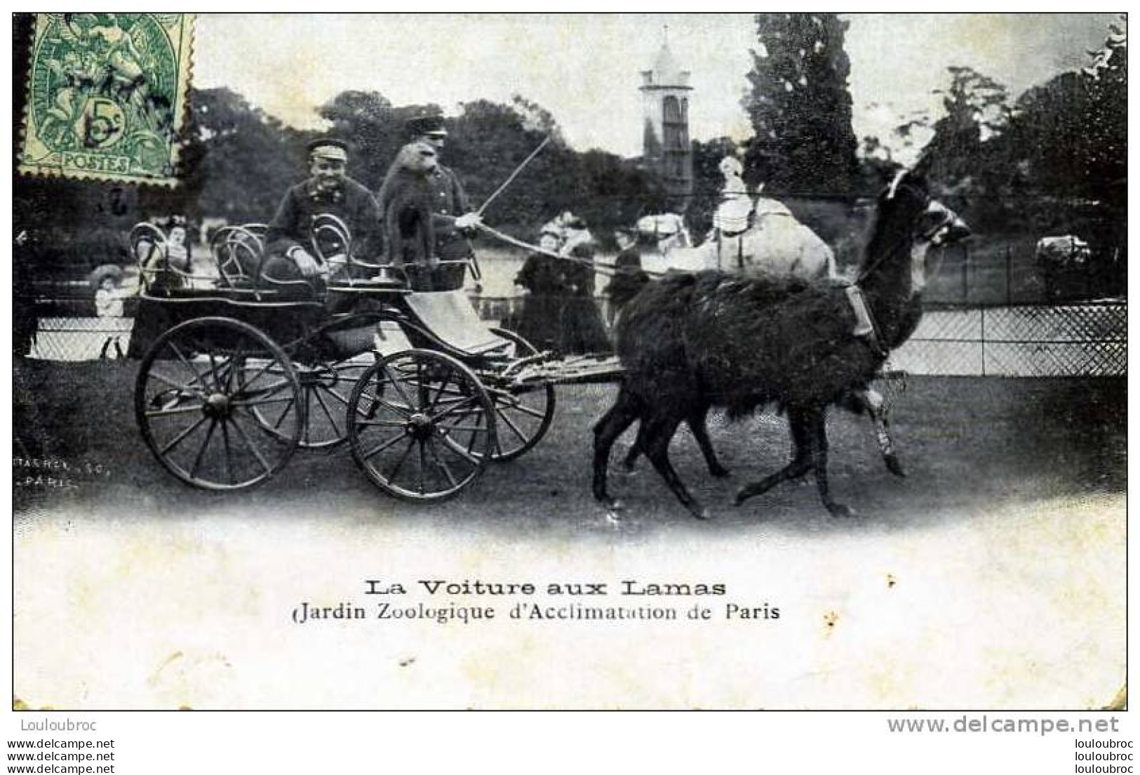 75 PARIS LA VOITURE AUX LAMAS JARDIN ZOOLOGIQUE - Autres & Non Classés