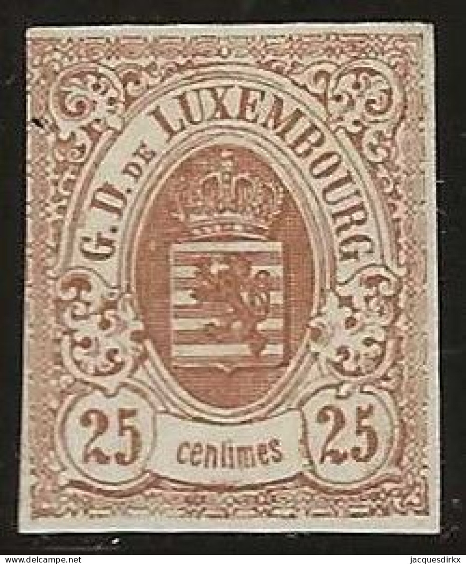 Luxembourg  .  Y&T   .   8   (2 Scans)    .    (*)    .    Neuf Sans Gomme - 1859-1880 Coat Of Arms