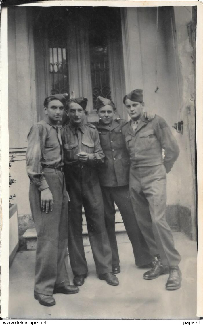 Photo De 4 Jeunes Soldats  1946 - Andere & Zonder Classificatie