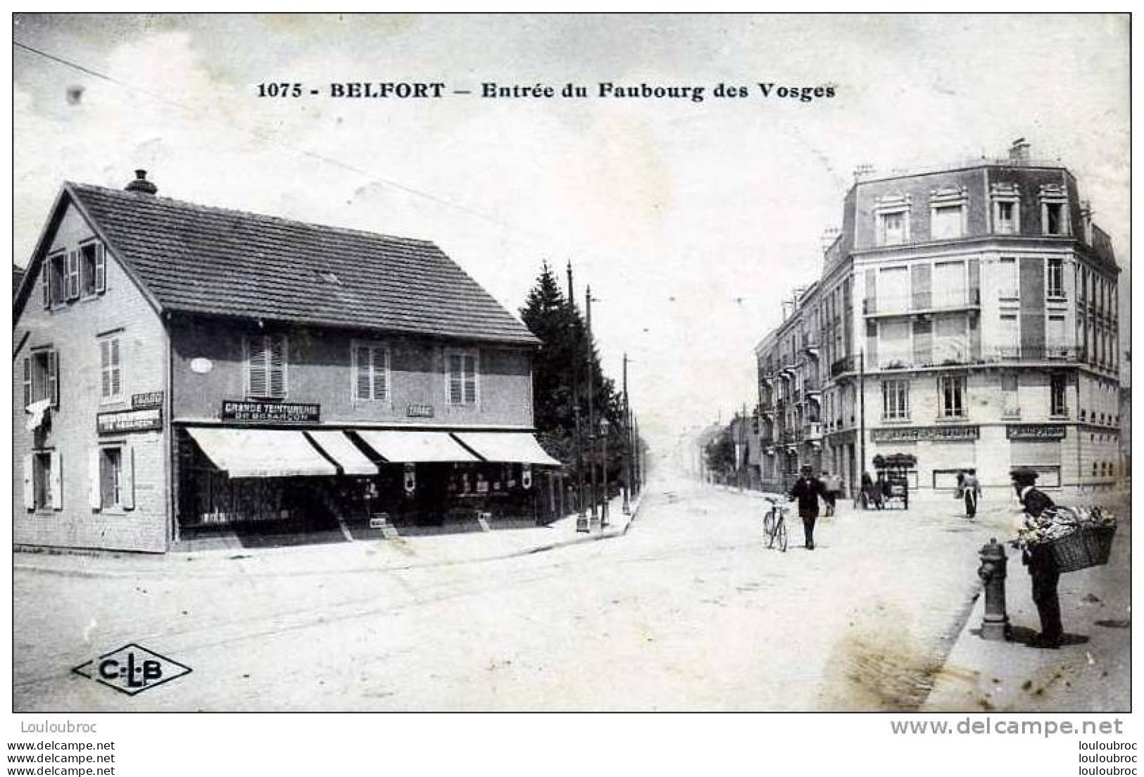 90 BELFORT ENTREE DU FAUBOURG DES VOSGES CLB N°1075 VOYAGEE 1919 - Belfort - Stadt