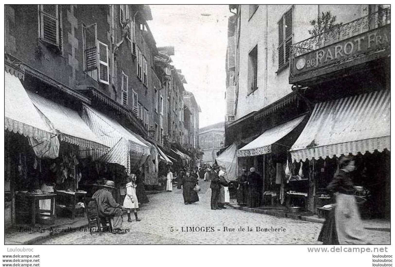 87 LIMOGES RUE DE LA BOUCHERIE EDIT NOUVELLES GALERIES N°5 VOYAGEE 1914 - Limoges