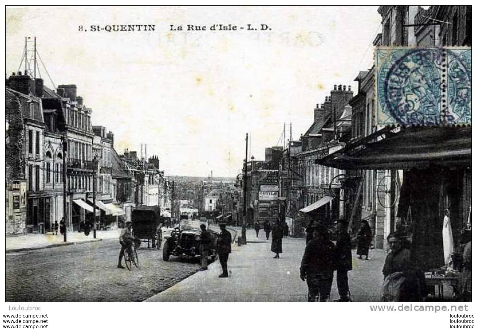 02 SAINT QUENTIN LA RUE D'ISLE L.D. N°8 VOYAGEE 1926 - Saint Quentin