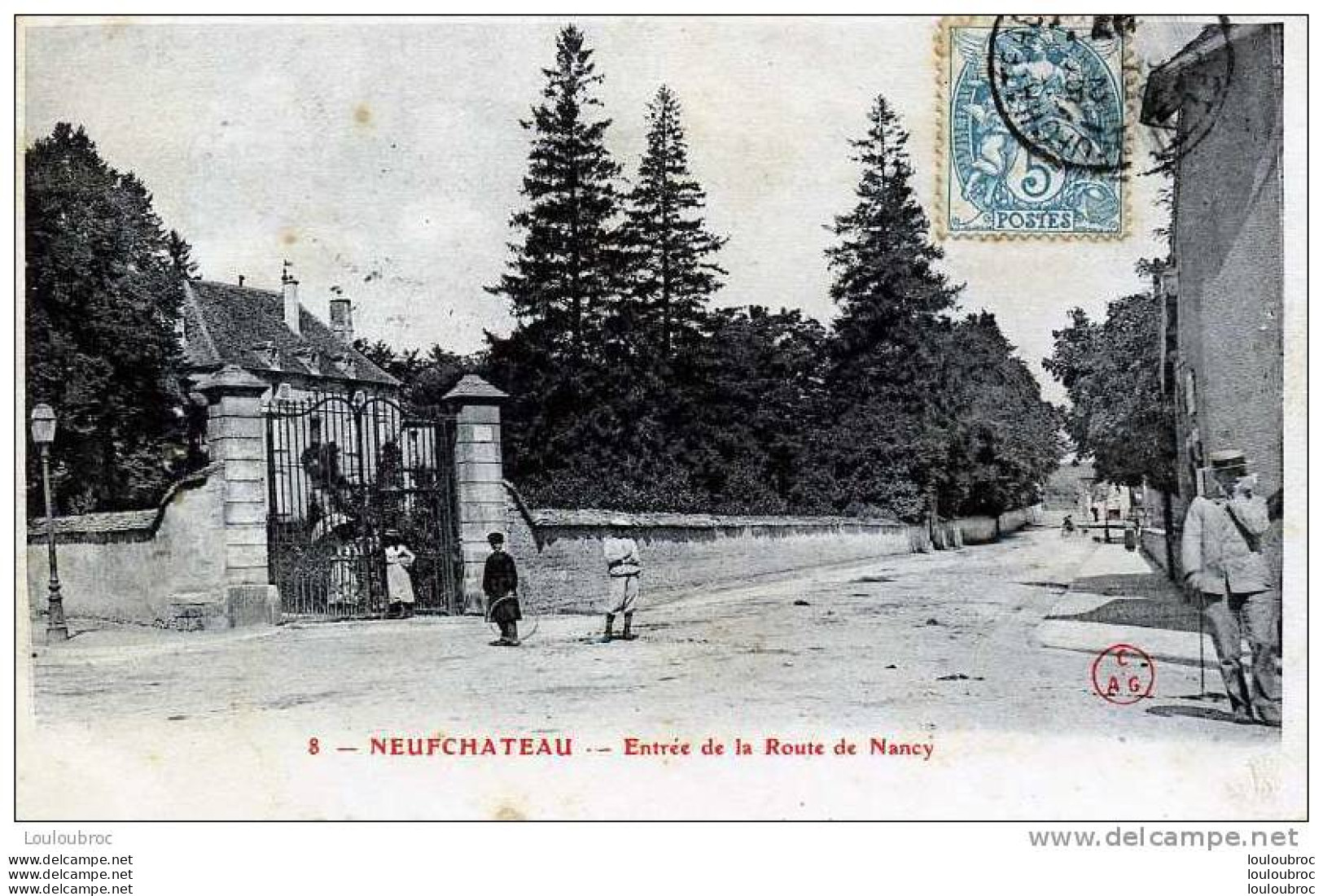 88 NEUFCHATEAU ENTREE DE LA ROUTE DE NANCY EDIT C.A.G. N°8 VOYAGEE 1907 - Neufchateau