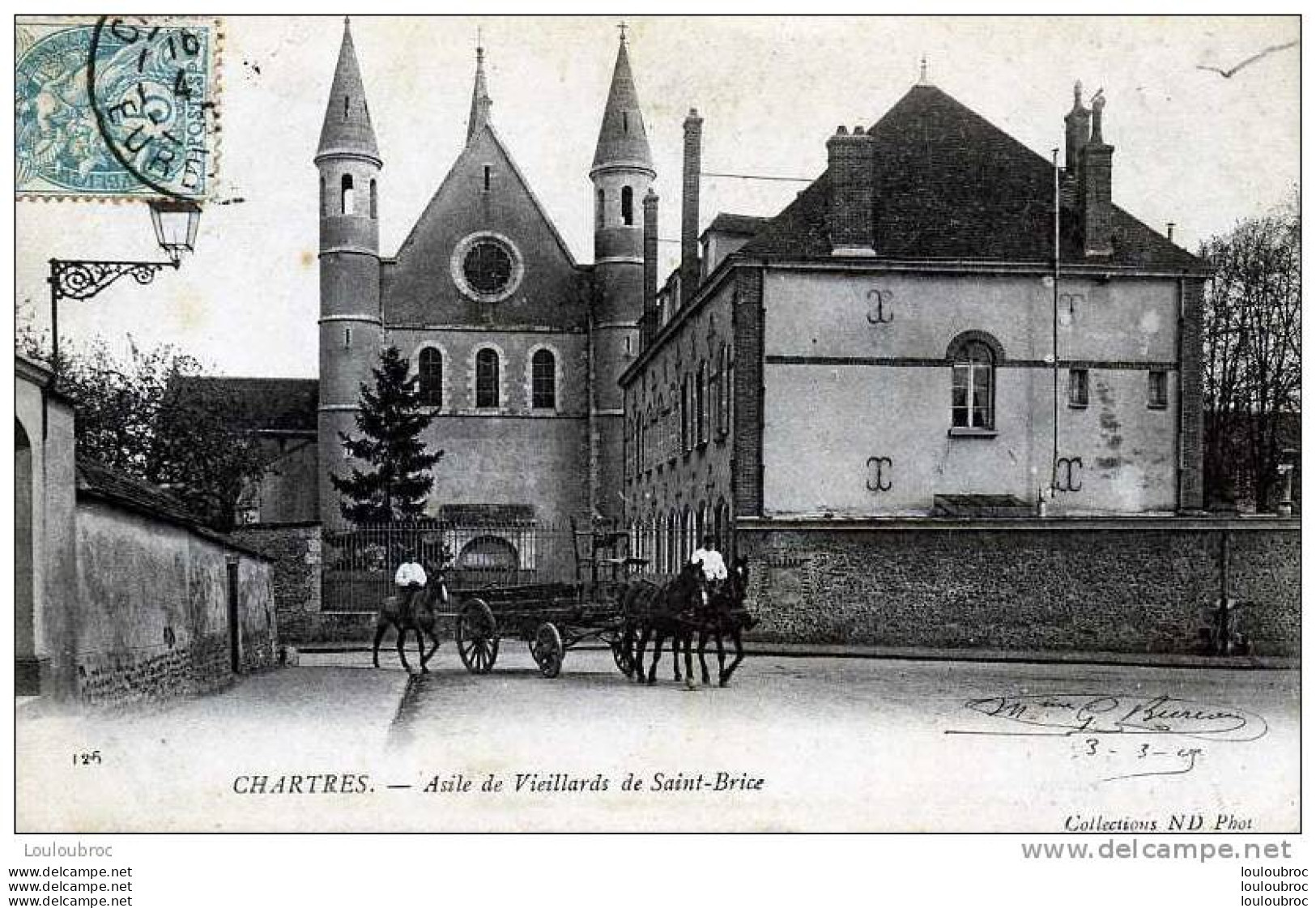 28 CHARTRES ASILE DE VIEILLARDS DE SAINT BRICE COLL ND VOYAGEE 1905 - Chartres