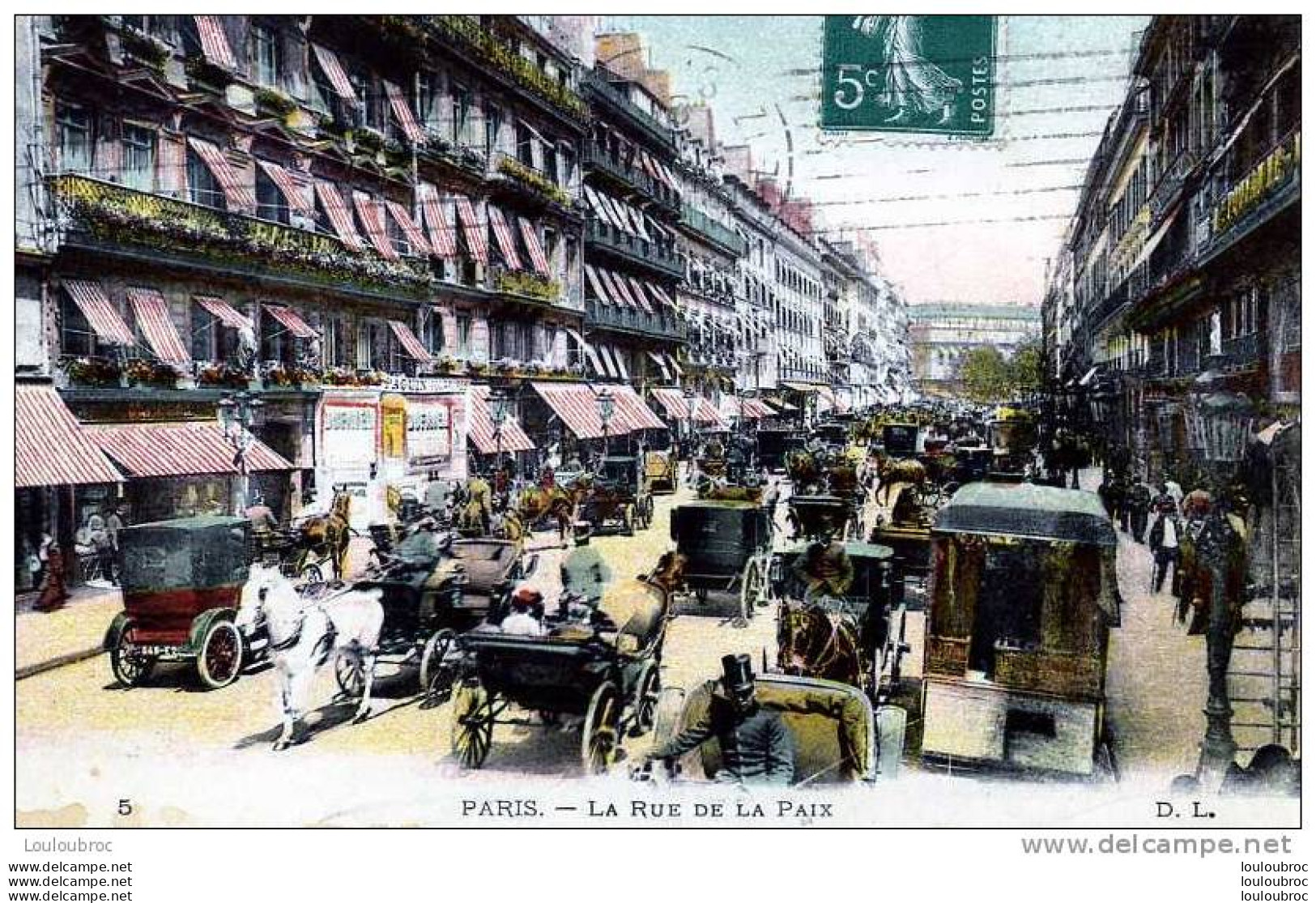 75 PARIS LA RUE D ELA PAIX COLORISEE D.L. N°5 - Autres & Non Classés