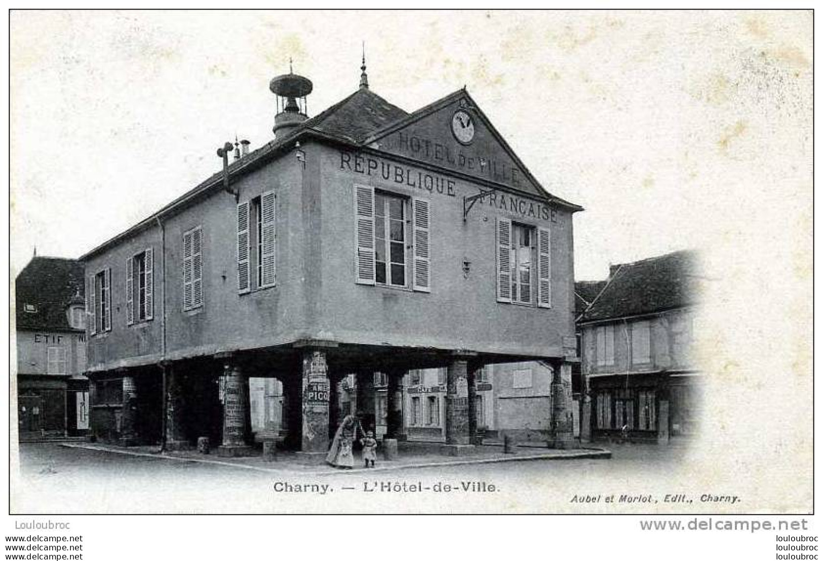89 CHARNY L'HOTEL DE VILLE  EDIT AUBEL ET MORLOT VOYAGEE 1905 - Charny